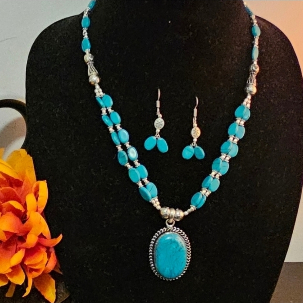 Turquoise Necklace Set - protection, good fortune, hope